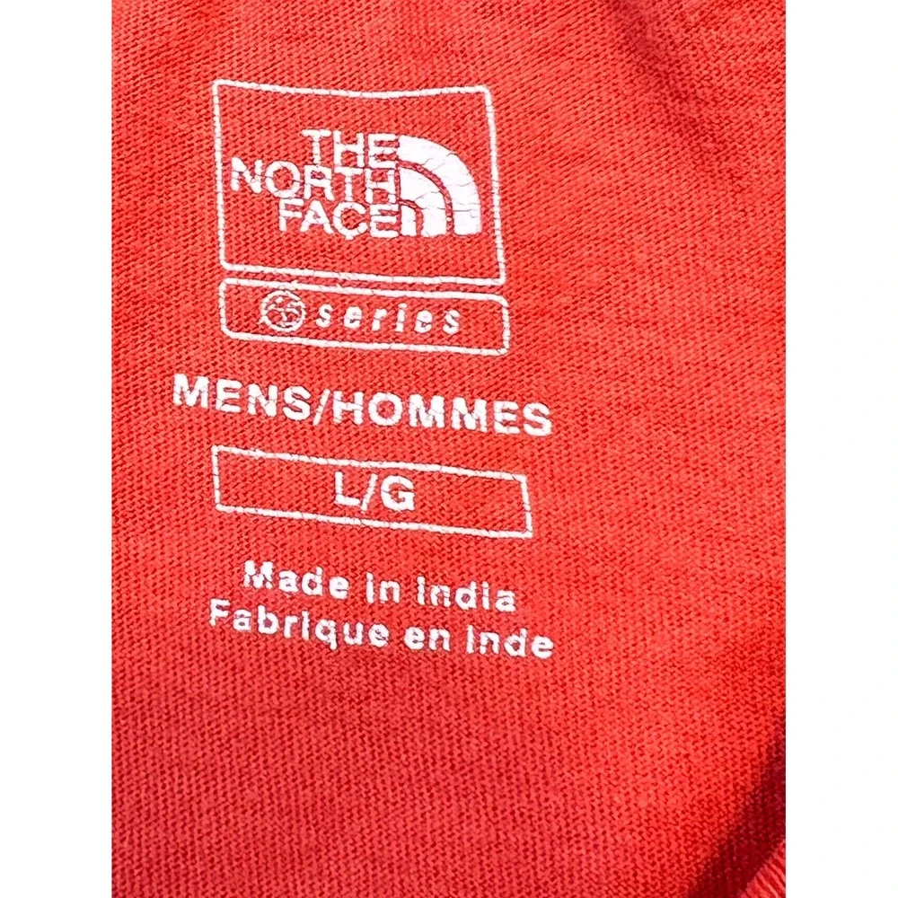 The North Face T Shirt Mens Large Orange Logo Casual Short Sleeve Crew Neck